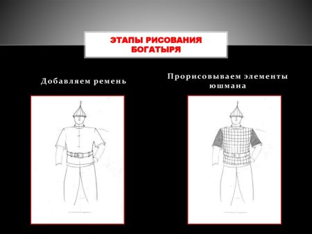 Рисование богатыря по этапам