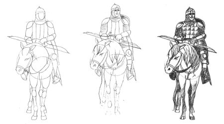 Богатырь рисунок карандашом