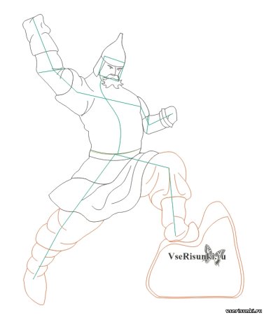 Богатырь рисунок карандашом