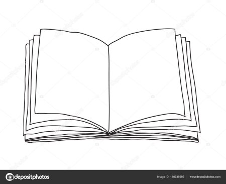 Раскрытая книга раскраска для детей