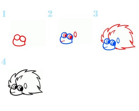 Поэтапное рисование ежа