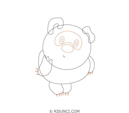 Винни пух поэтапное рисование