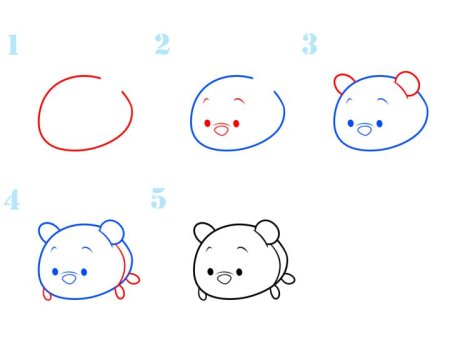 Пошаговый рисунок Винни пуха