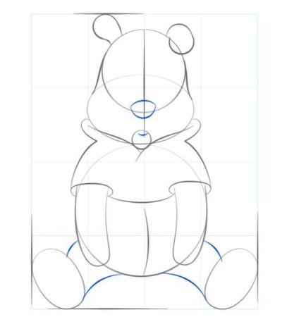 Пошаговый рисунок Винни пуха