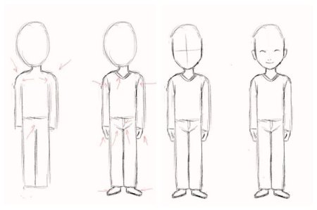 Рисование человека овалами