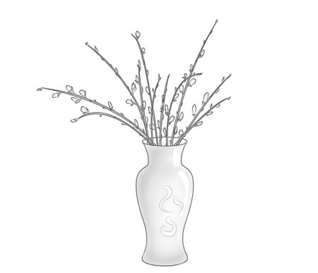 Верба в вазе рисунок