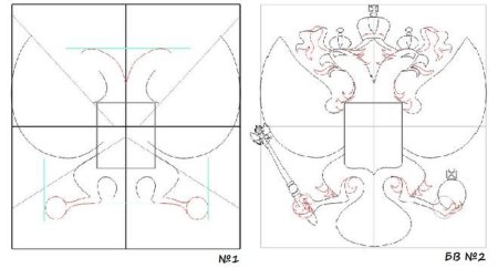 Поэтапный рисунок герба России