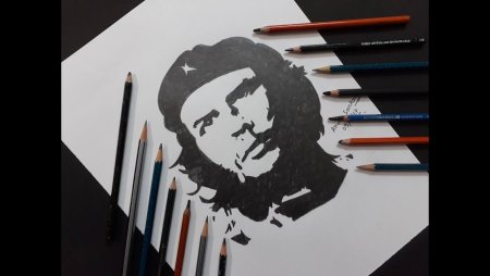 Картина че Гевара сигарой карандашом