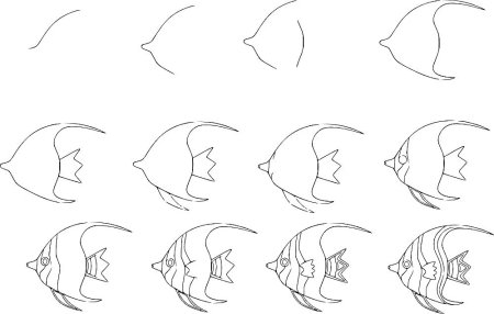 Рыбка пошаговое рисование