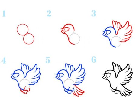 Голубь поэтапное рисование для детей