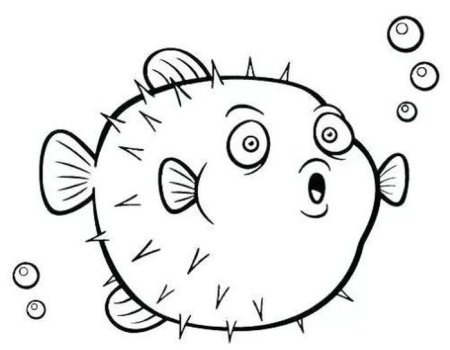 Рыба фугу нарисовать