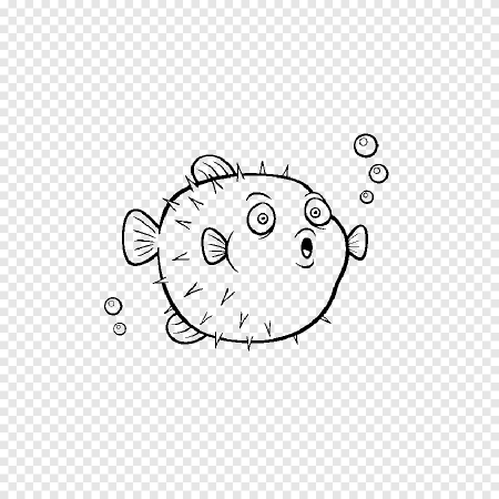 Рыба фугу нарисовать