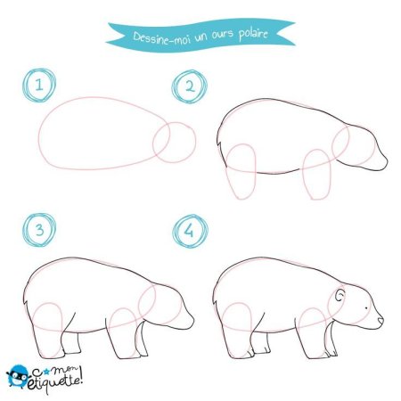Белый медведь рисунок для детей поэтапно (55 фото)