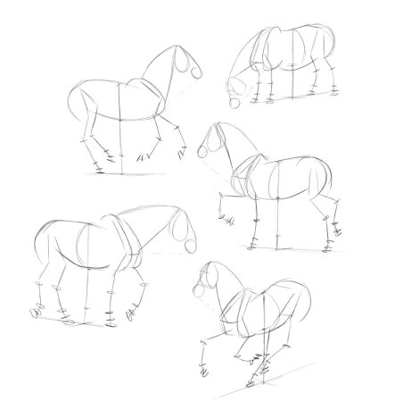 Поэтапное рисование лошадки для детей