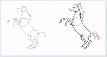Нарисовать коня поэтапно для детей легко и просто