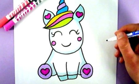 Уроки рисования для детей Единорог