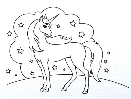 Единорог рисунок для срисовки карандашом