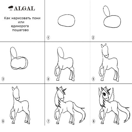 Как нарисовать единорога поэтапно