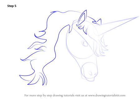 Поэтапное рисование головы единорога