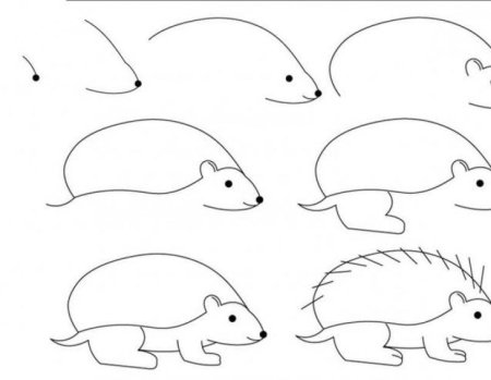 Схема рисования ежика