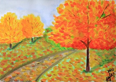 Поэтапное рисование осеннего дерева