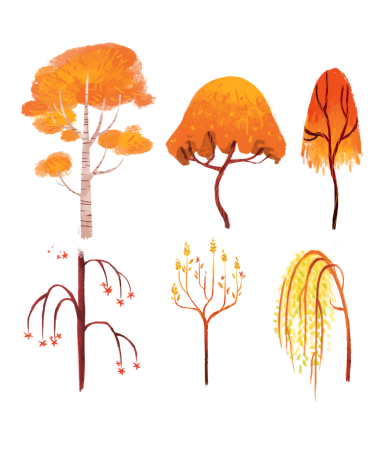 Рисунок осень в лесу красками