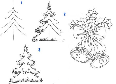 Новогодняя открытка рисунок карандашом