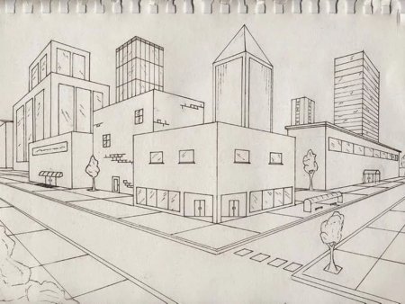 Эскиз современного города