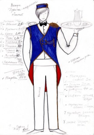 Эскиз театрального костюма легко