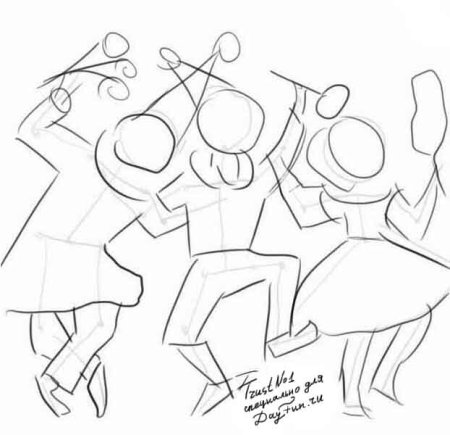 Рисунок Вали карнавал карандашом