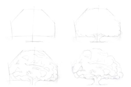 Дерево для срисовки очень легко