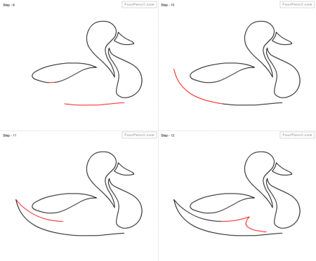 Этапы рисования уточки