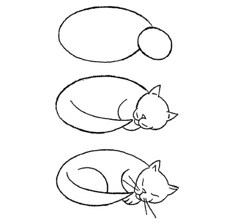 Рисунок лежащего кота поэтапно (51 фото) » рисунки для срисовки на  Газ-квас.ком
