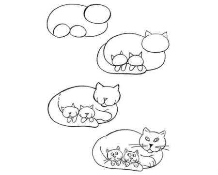 Рисование котенка в старшей группе карандашами