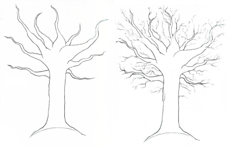 Поэтапное рисование осеннего дерева