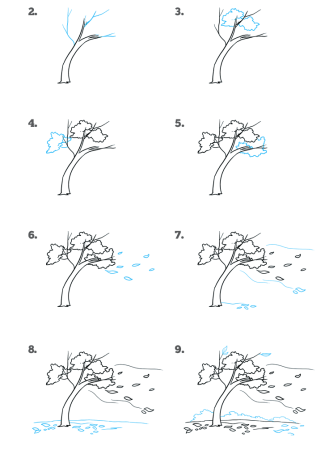 Последовательное рисование дерева
