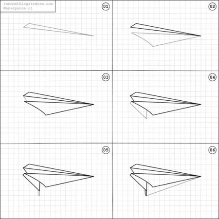 Рисование бумажного самолетика