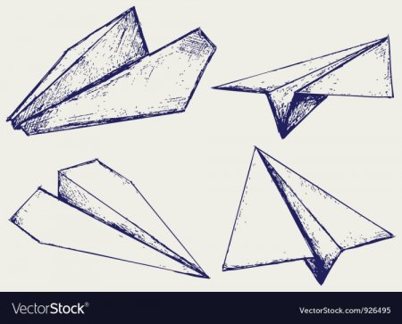 Рисование бумажного самолетика
