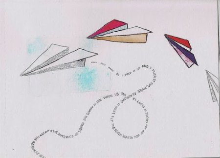 Рисунки на бумаге легкие самолетик