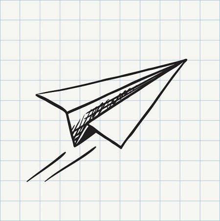 Набросок самолетика из бумаги