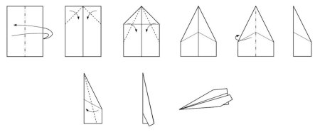 Чертёж самолёта из бумаги оригами