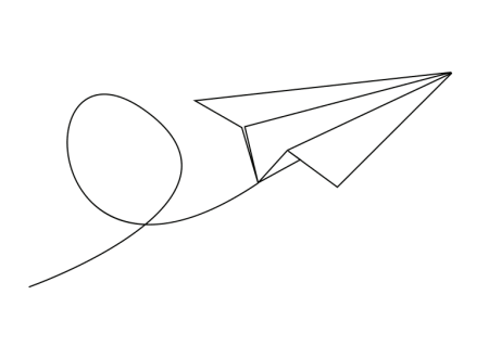 Бумажный самолетик сбоку