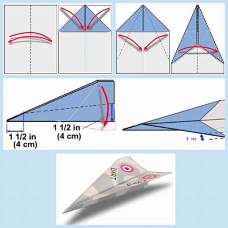 Самолетик из бумаги гиф