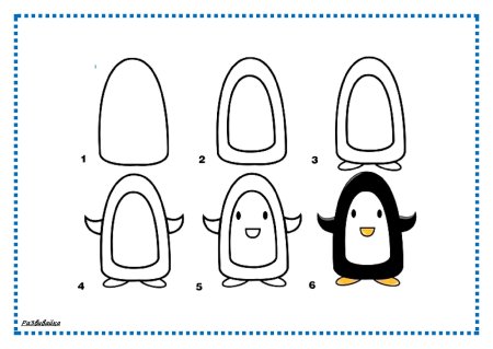 Пингвин вид спереди рисунок