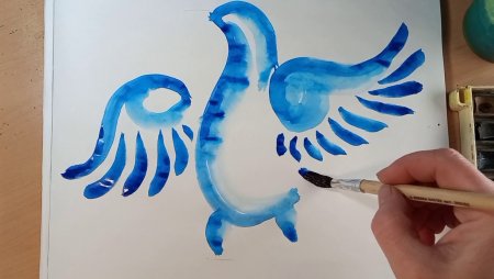 Гжельская роспись птица поэтапно