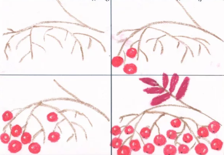 Рисование в подг гр ветка рябины