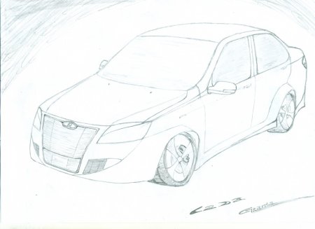 Лада Гранта рисунок спереди