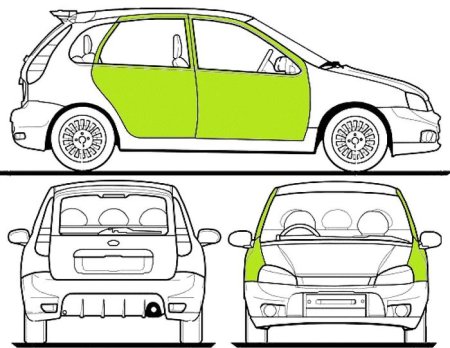 Чертеж машина Лада Калина