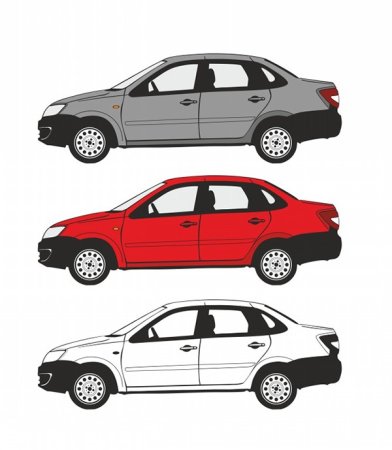 Гранта лифтбек сбоку рисунок