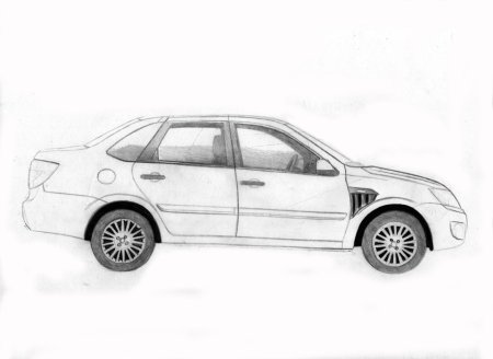 Lada Granta вектор сбоку